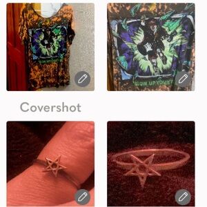 RARE Retro AC/DC Blow Up Your Mind Tee 1X+Pentagram Ring MK STG 925 sz6